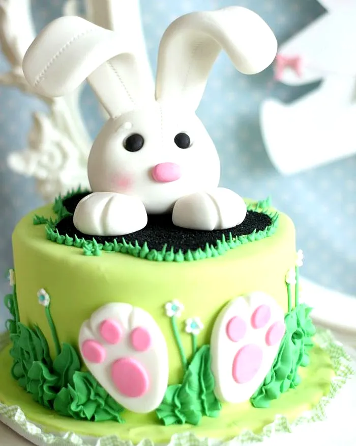 Cute bunny cake design for festive spring celebrations