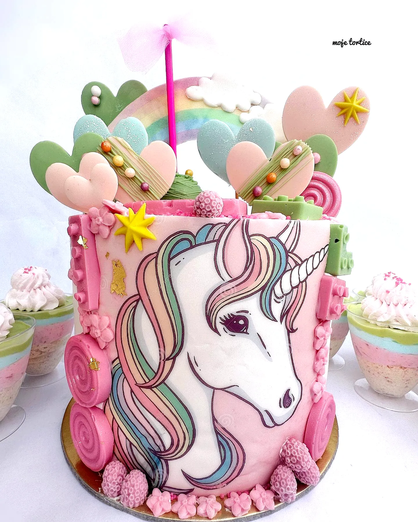 Cute colorful unicorn birthday cake design for a whimsical celebration