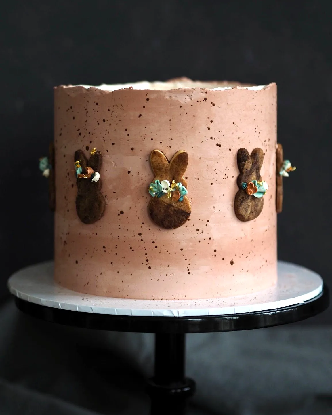 Cute Easter Cake Decorating Ideas with Soft Pink Tones and Bunny Accents