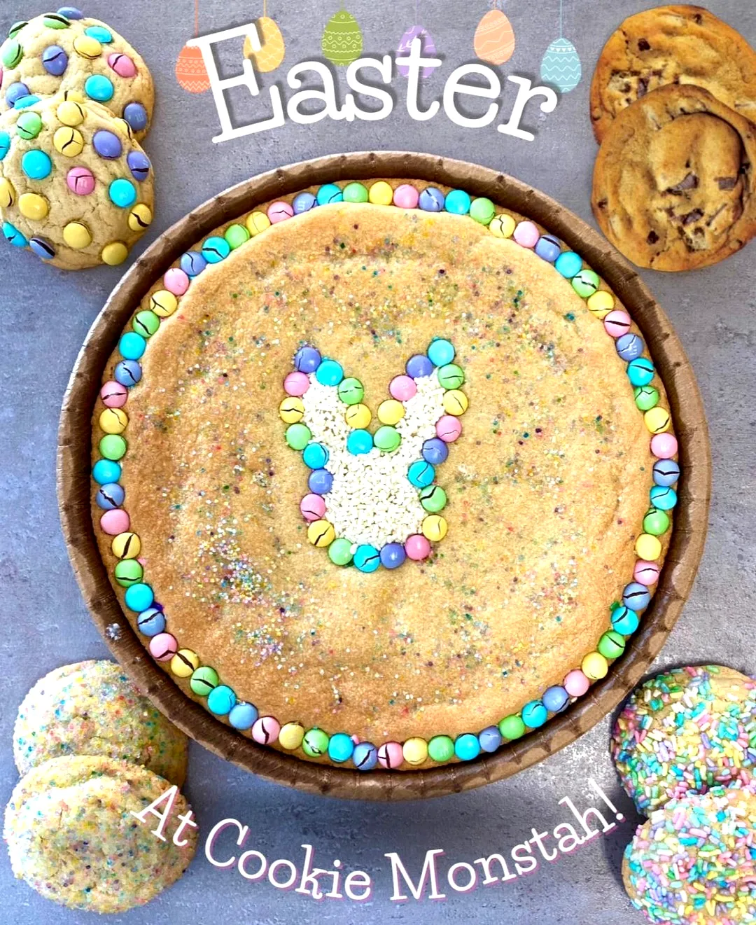 Cute Easter Cookie Cake Design with Colorful Candy Decorations