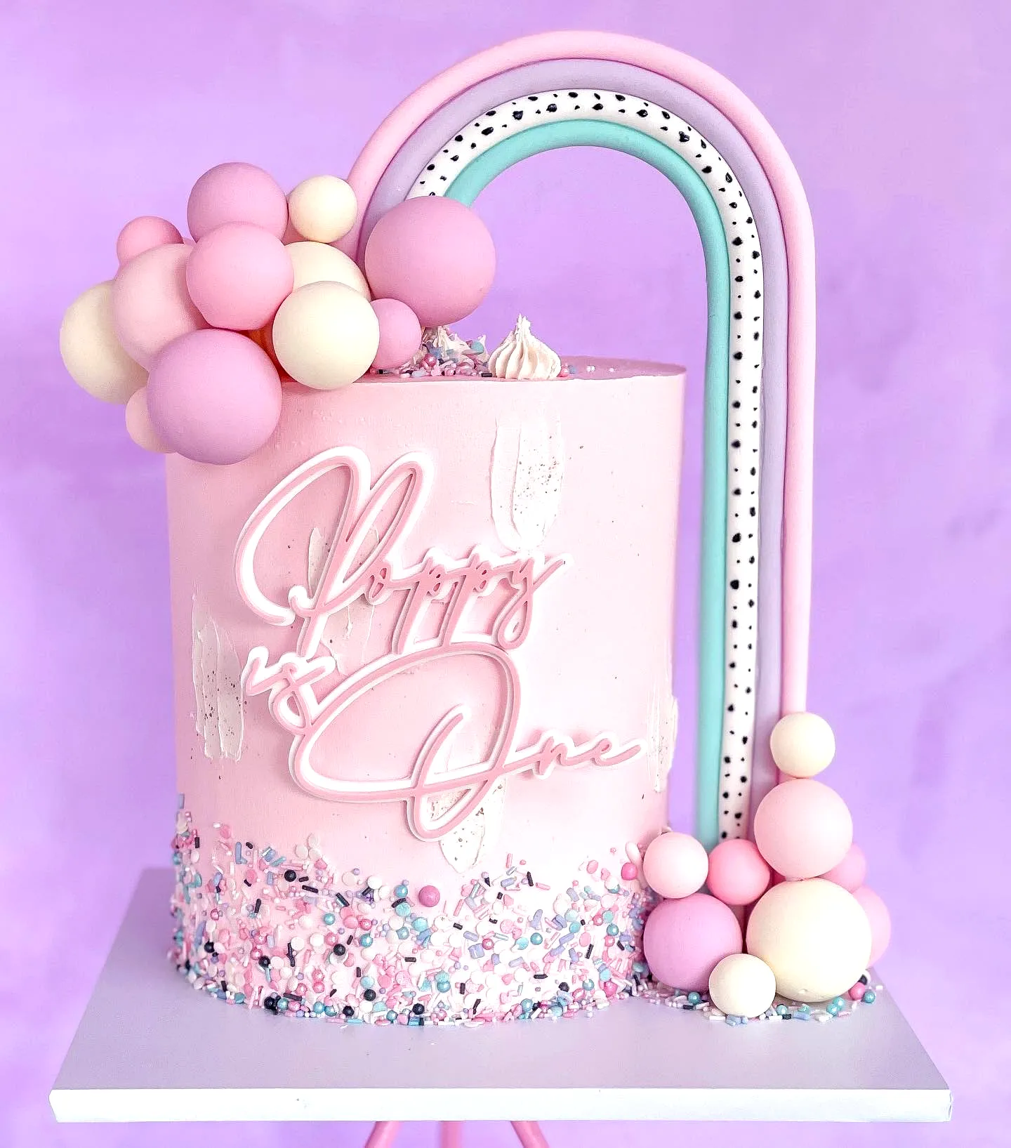 Cute Pink Birthday Cake for a Whimsical Celebration
