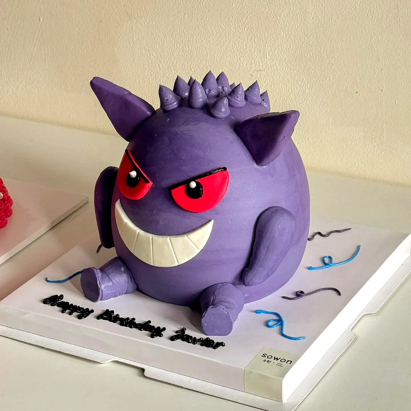 Cute Pokemon Cake Design with Colorful Gengar Theme for Celebrations