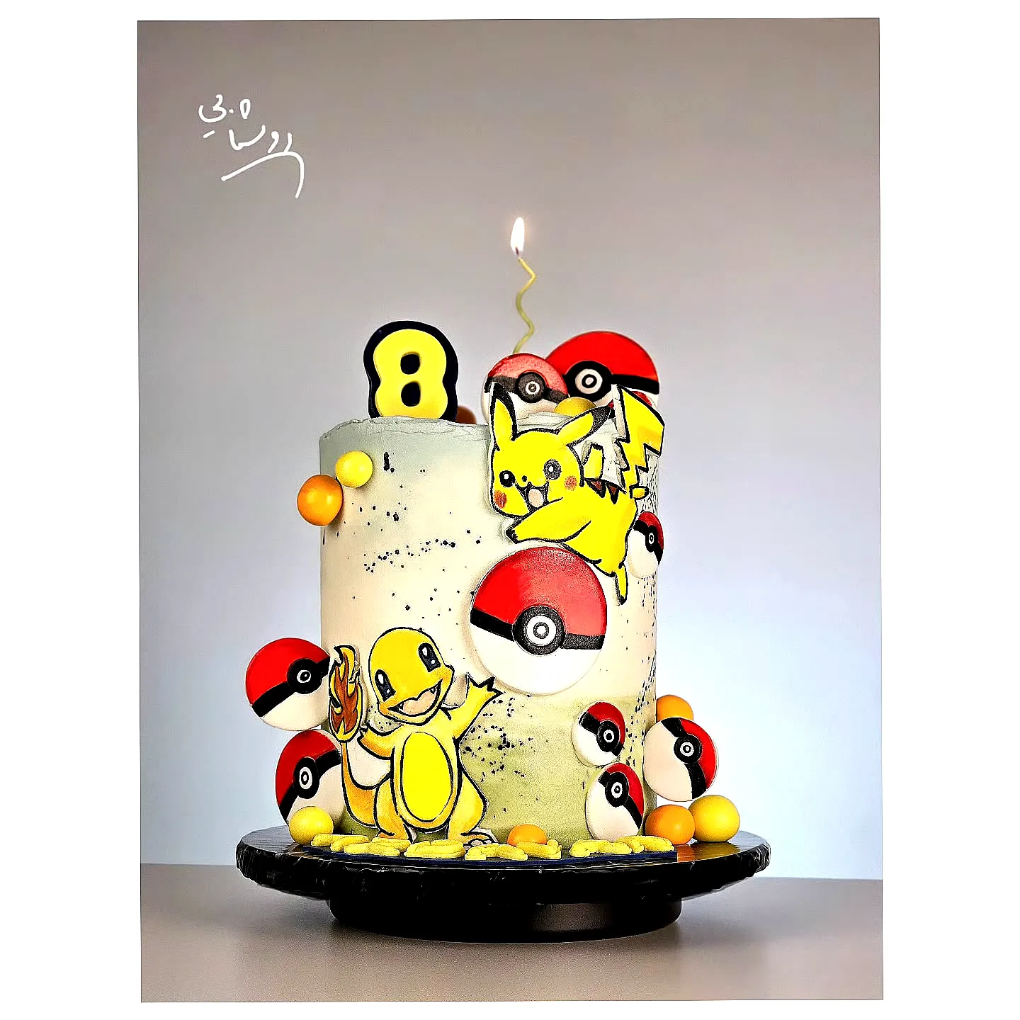 Cute Pokemon Cake Design with Vibrant Colors and Whimsical Decorations