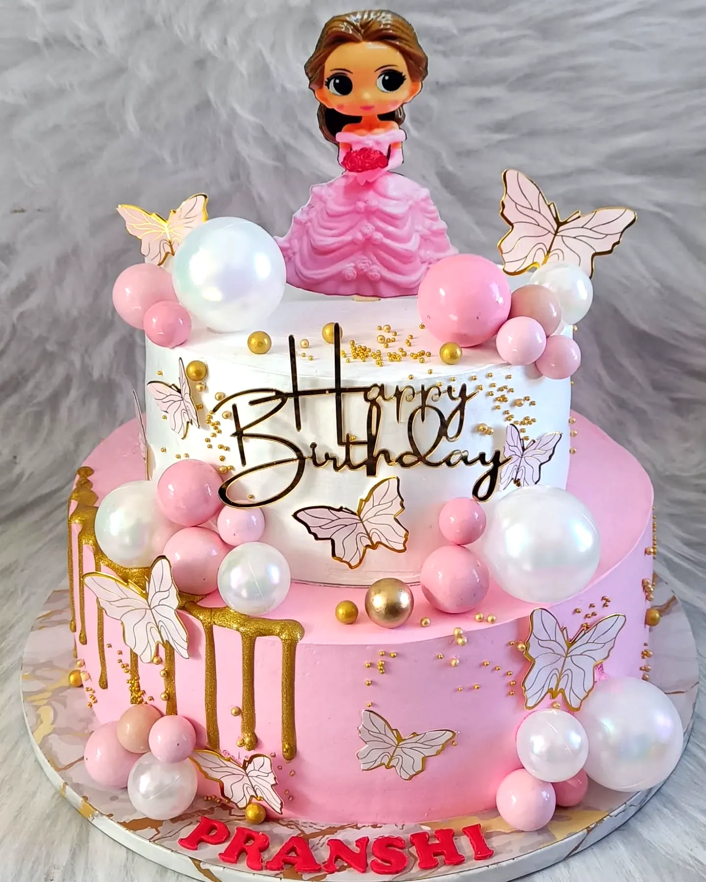Cute princess birthday cake design with vibrant colors and elegant decorations