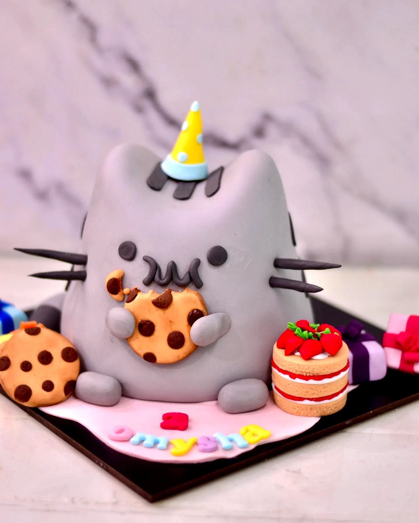 Cute Pusheen Themed Cat Birthday Cake for a Whimsical Celebration