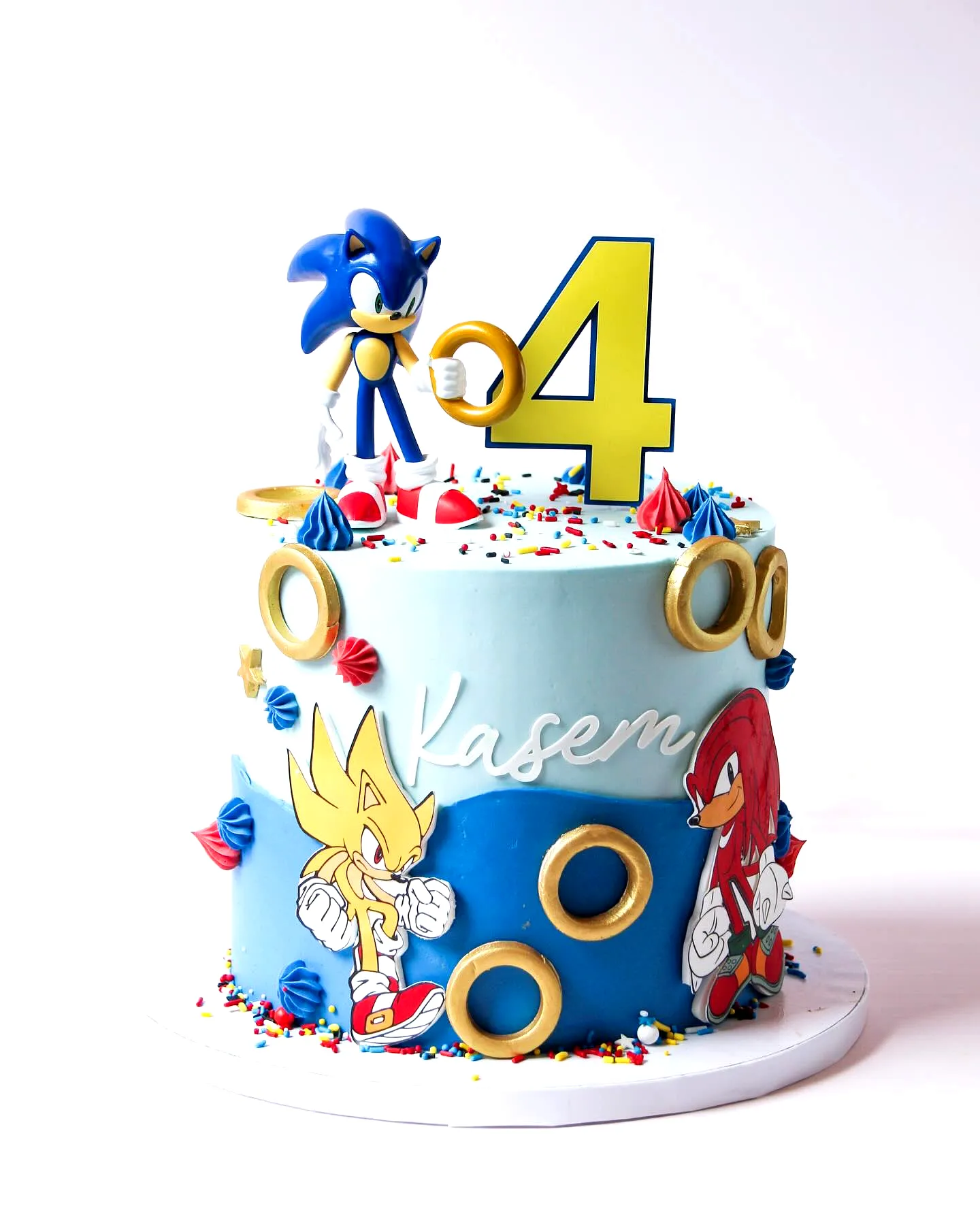 Cute Sonic Birthday Cake Design with Fun Colors and Adorable Decorations