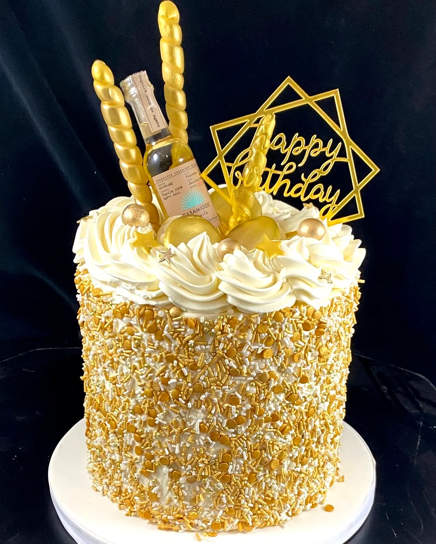 Elegant Birthday Cake Designs for Adults with Golden Touches