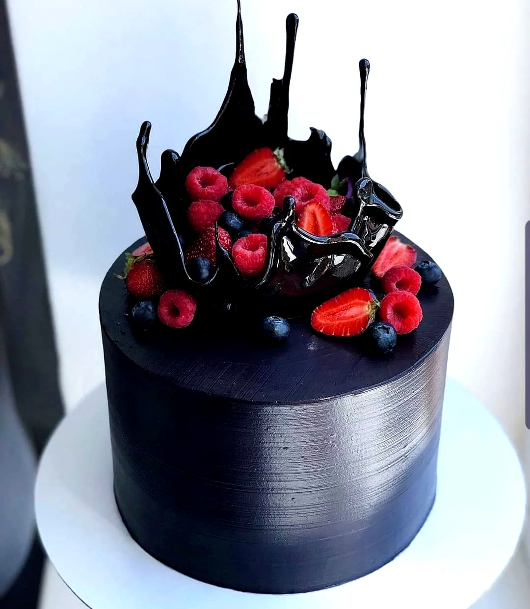 Elegant Black Birthday Cake for a Stunning Celebration