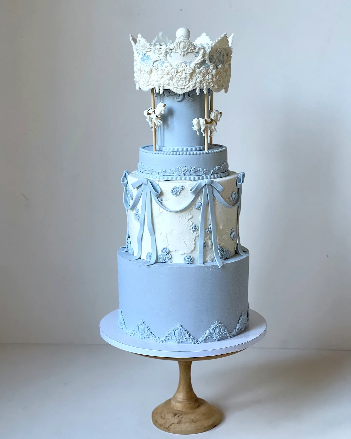 Elegant Blue Birthday Cake Design for a Sophisticated Celebration