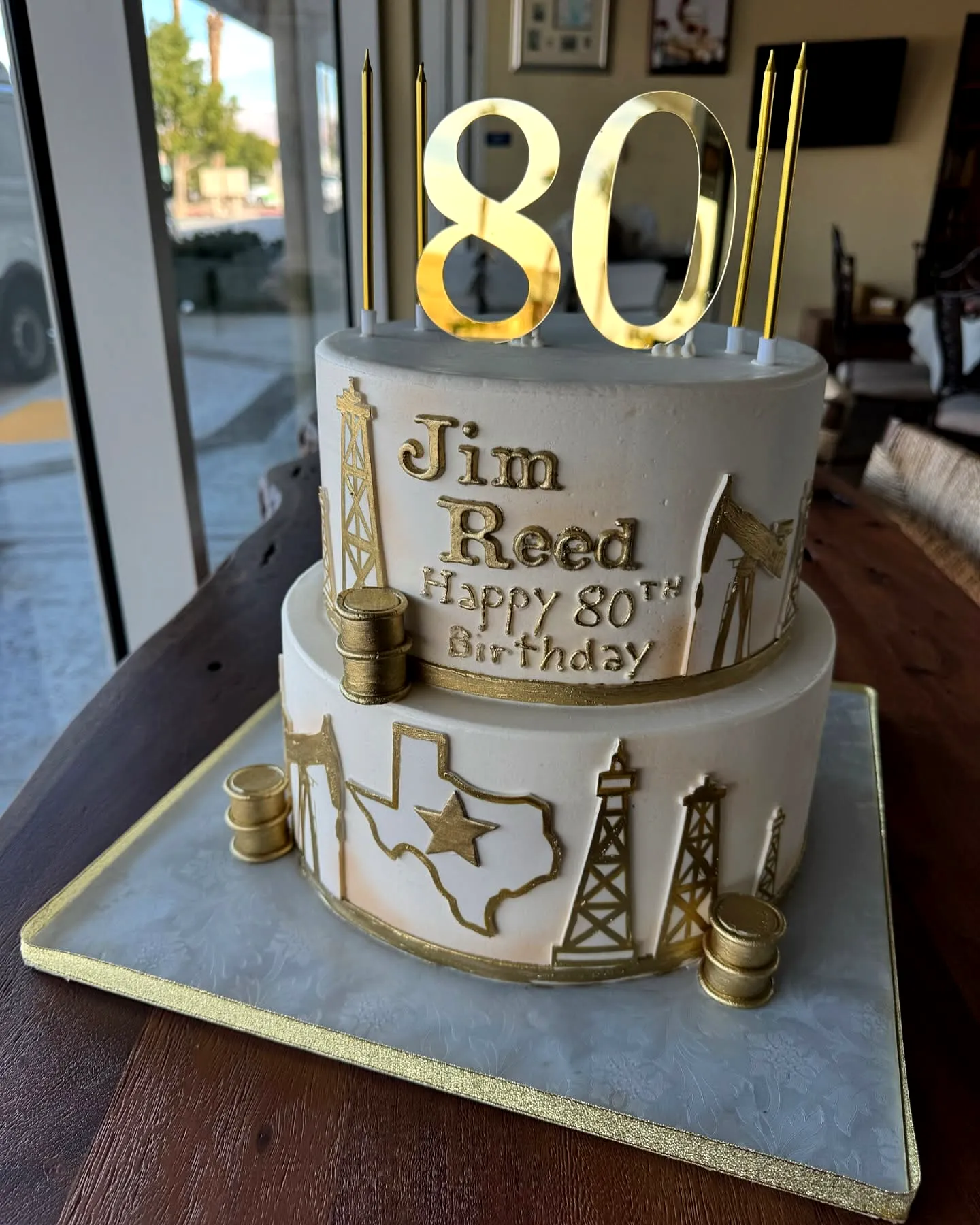 Elegant Buttercream Cake for an 80th Birthday Celebration