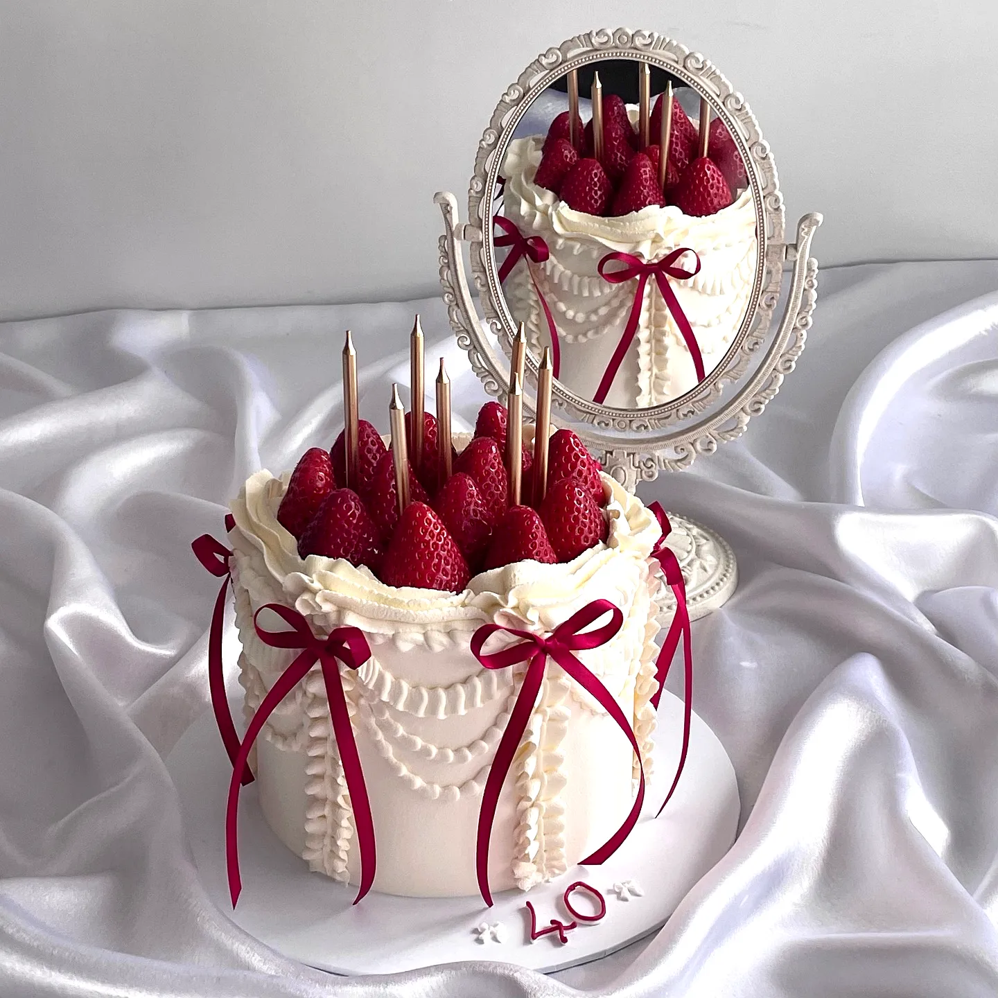 Elegant Strawberry Birthday Cake Design for a Sophisticated Celebration