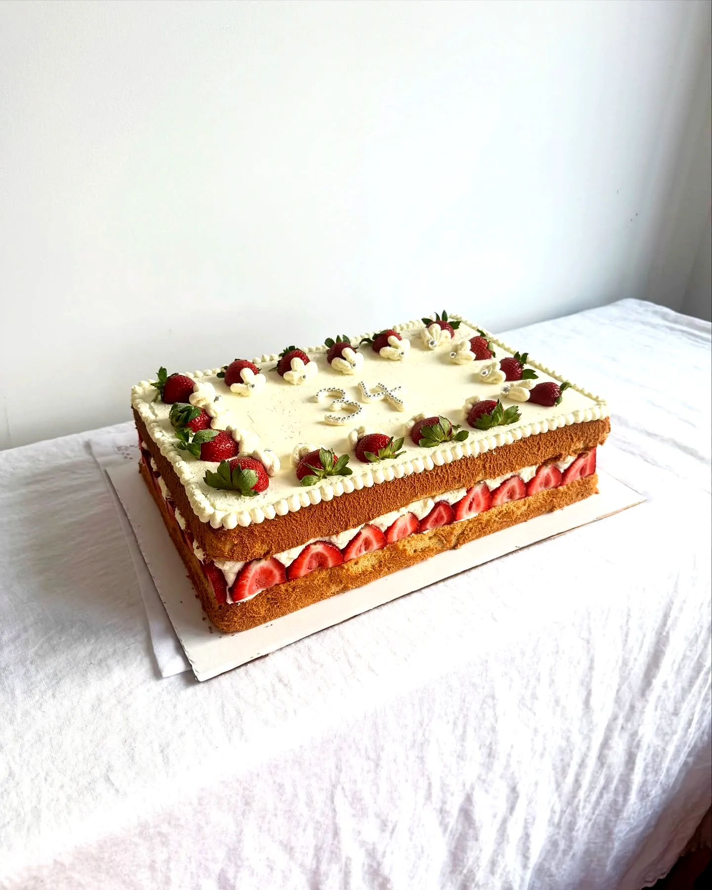 Elegant Strawberry Birthday Cake for a Refreshing Celebration