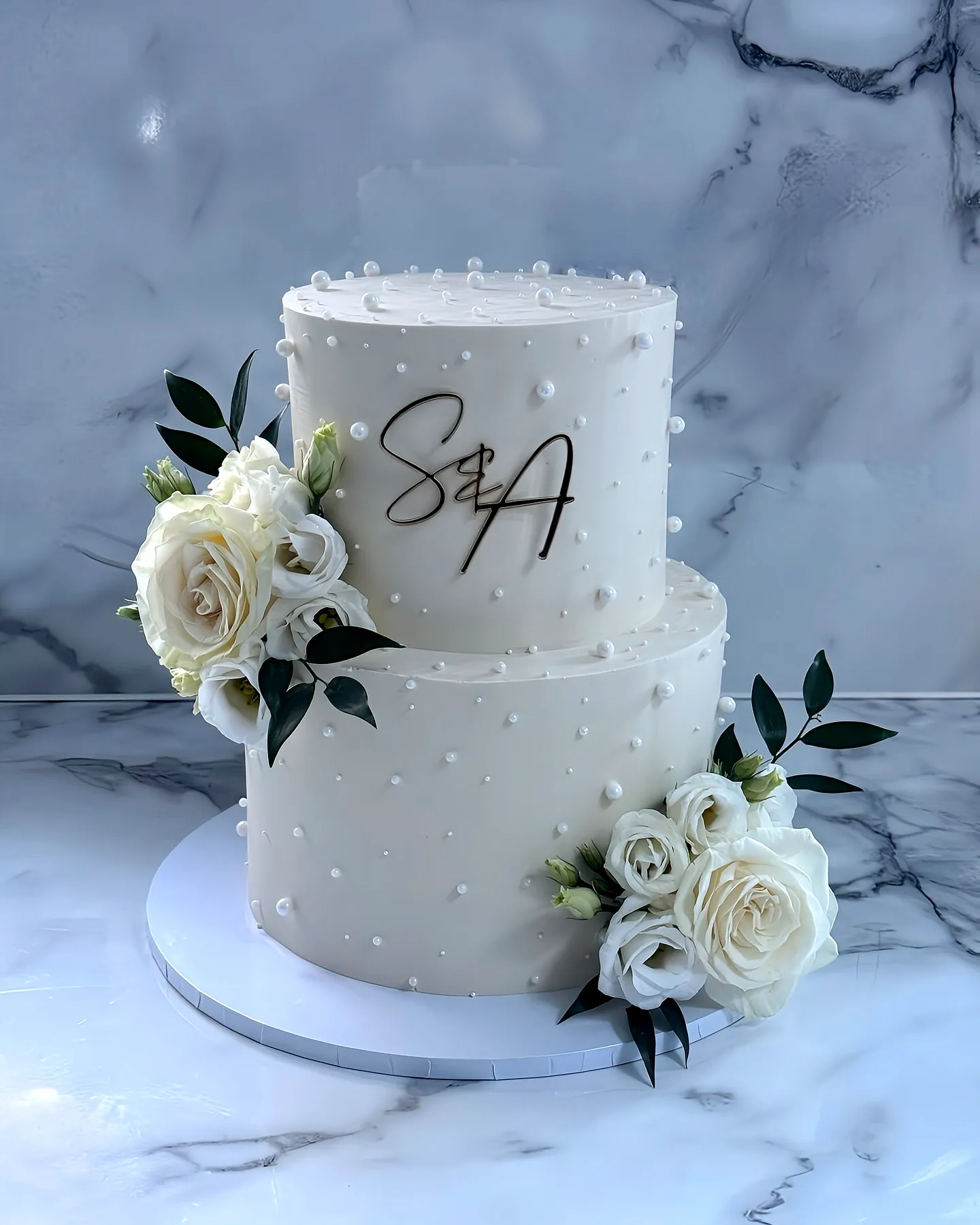 Elegant Two Tier Wedding Cake Design for a Romantic Celebration