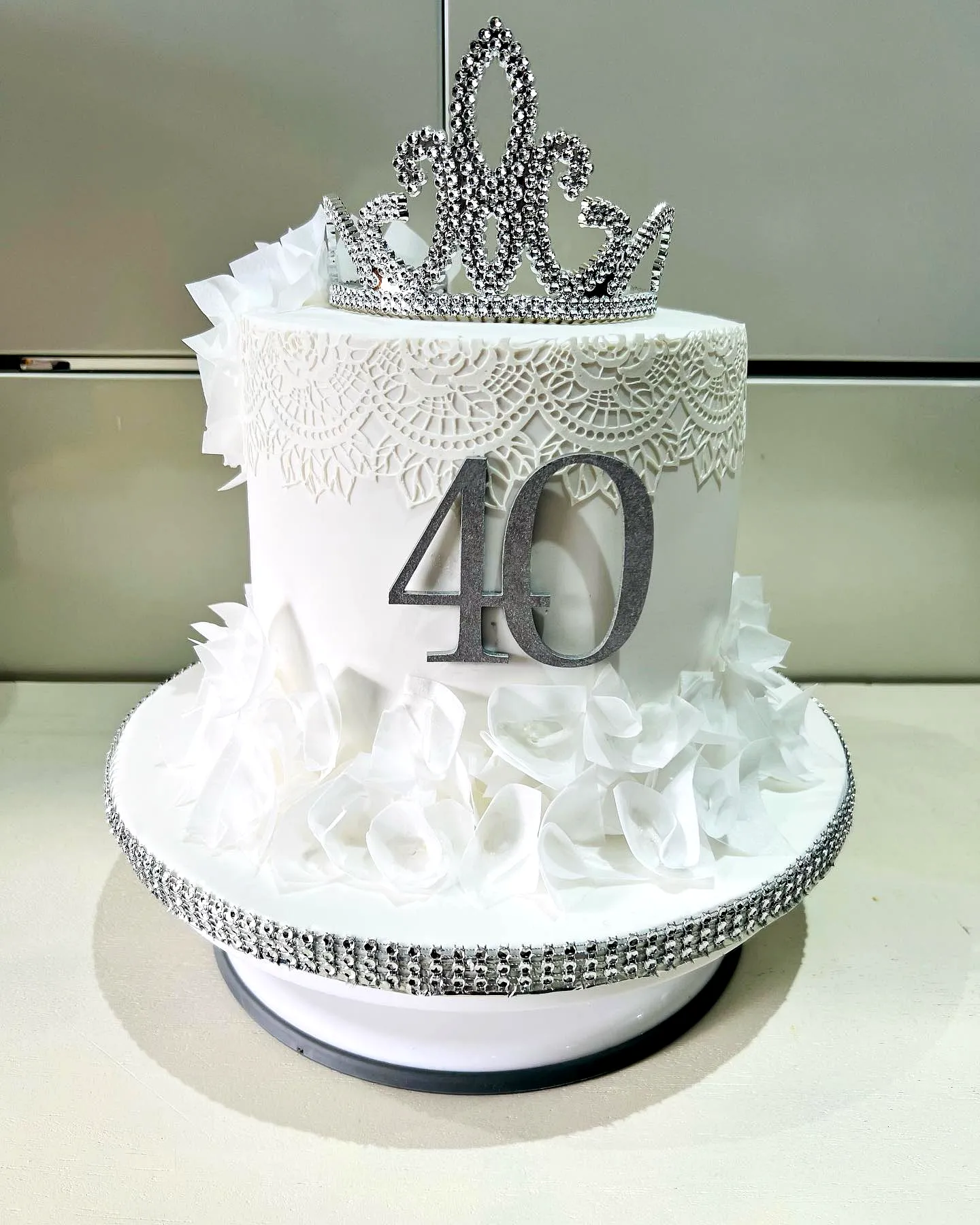 Elegant White Birthday Cake Design for a Sophisticated Celebration