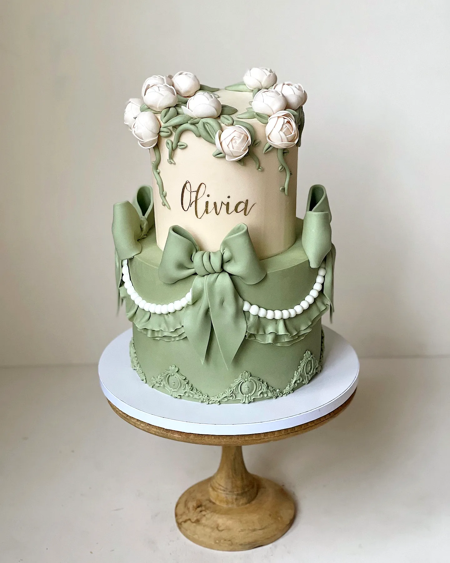 Lovely sage green birthday cake inspiration for a special celebration