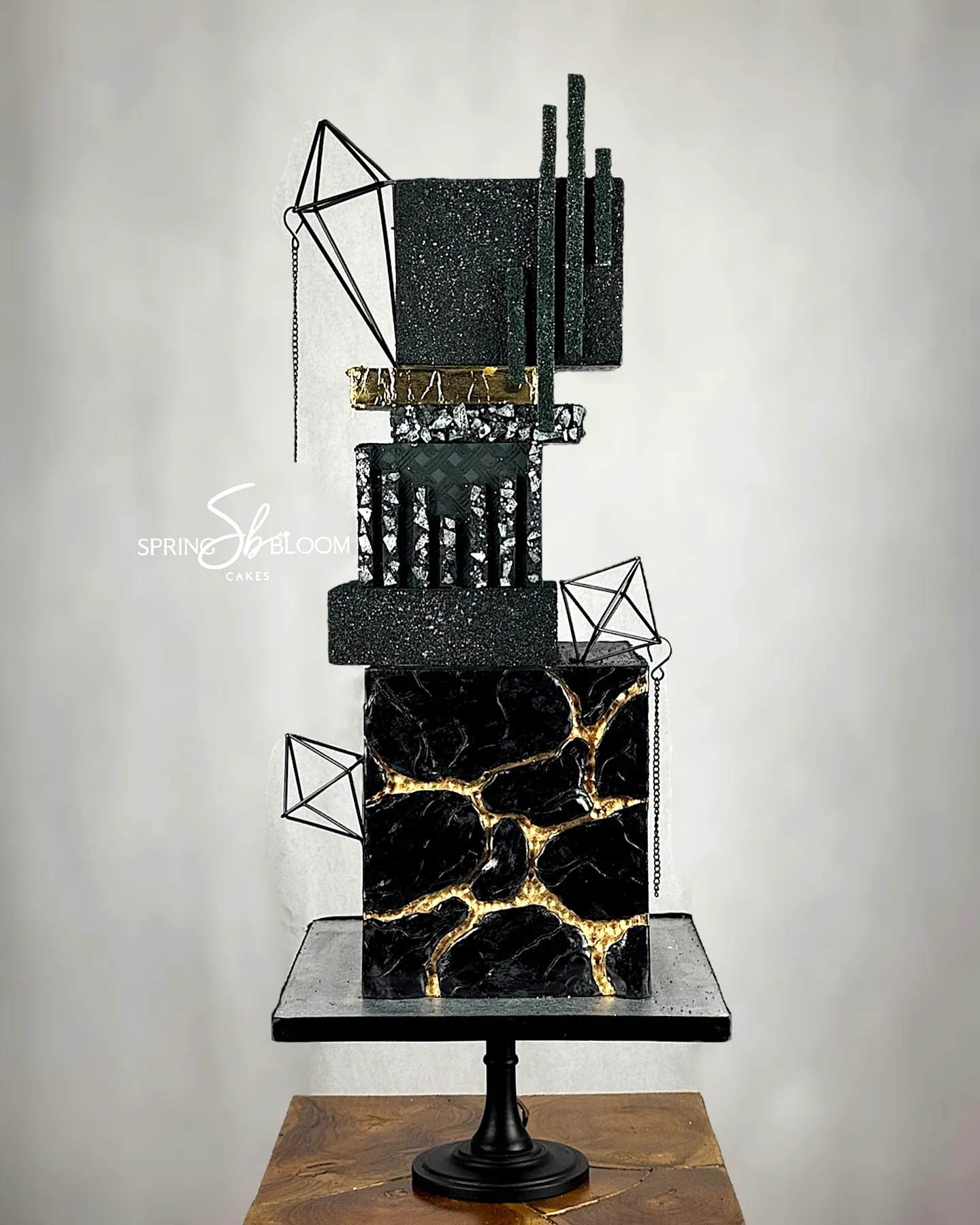 Stylish Black Birthday Cake Design for a Modern Celebration