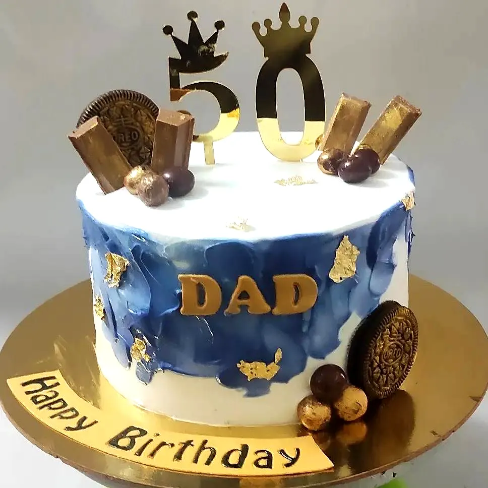 Trendy Modern Cake Design for Dads Birthday Celebration