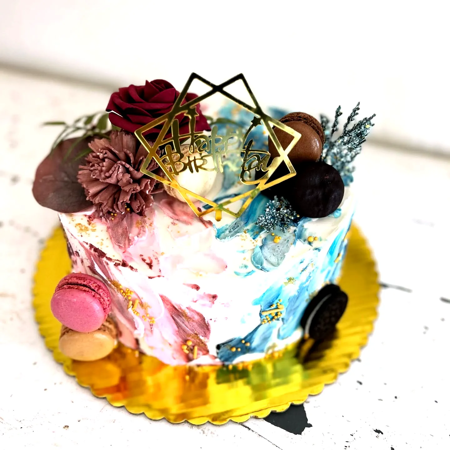 Vibrant Buttercream Cake for Adults with Fun Semi-Naked Design