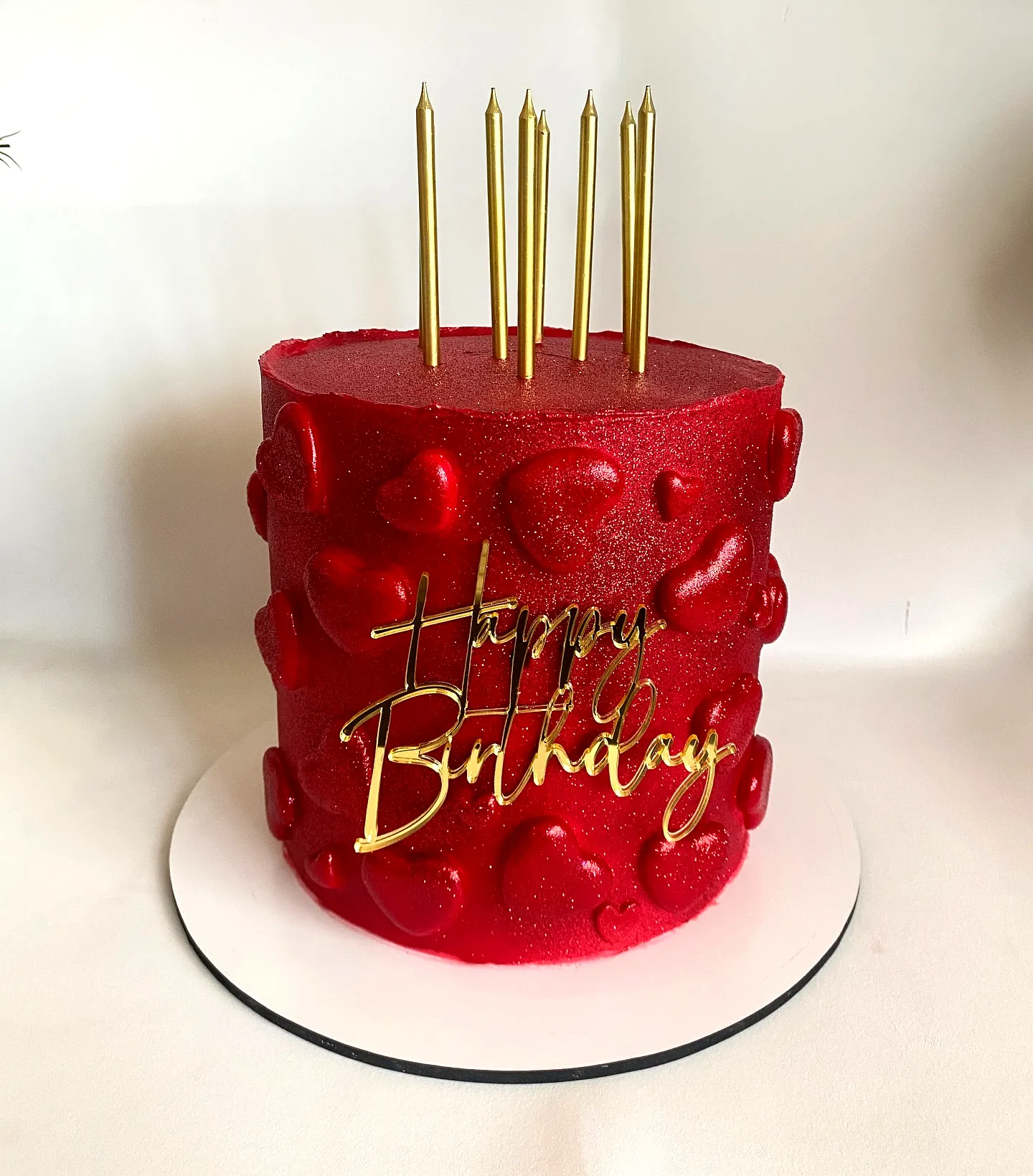 Vibrant Red Birthday Cake for a Festive Celebration