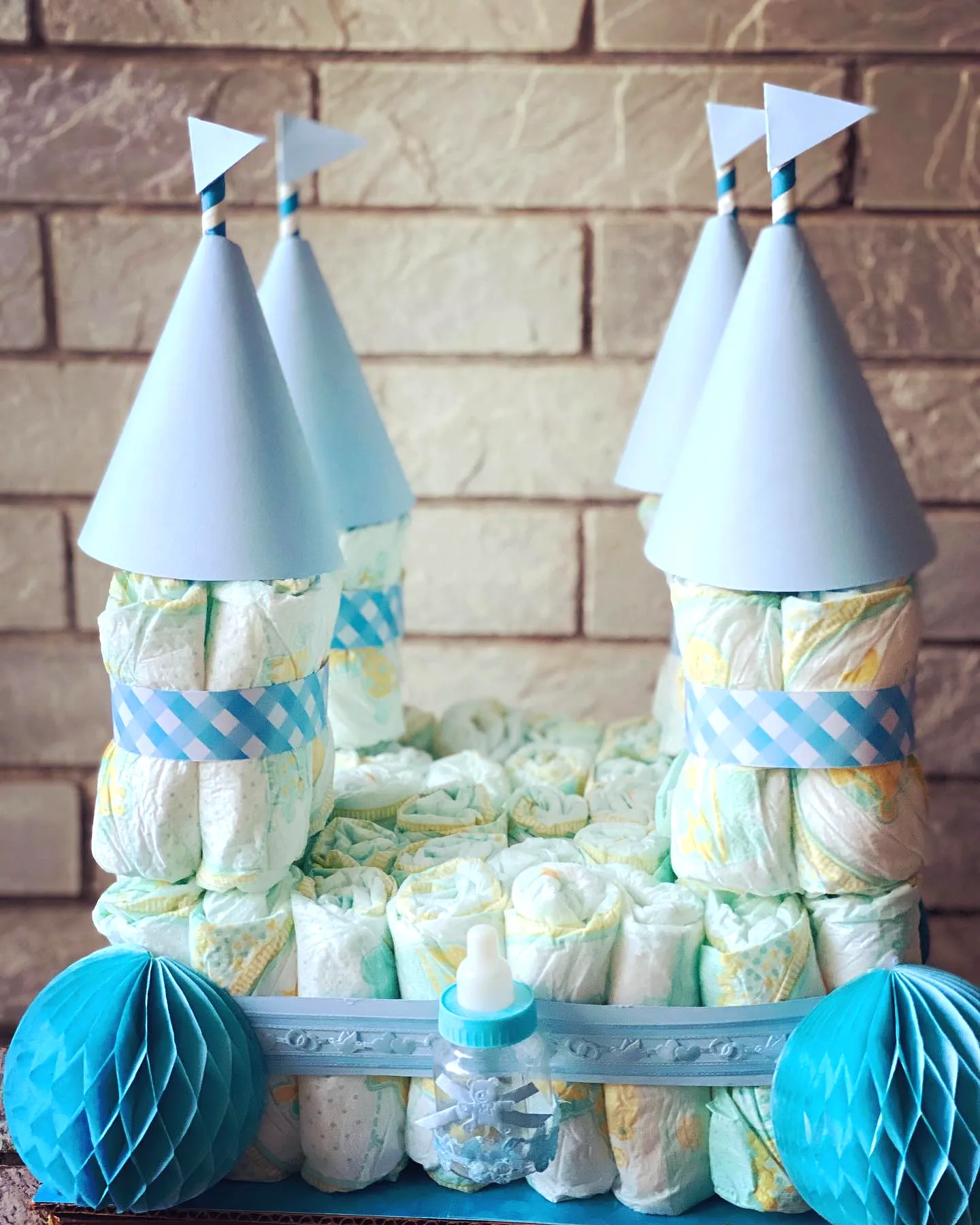 Whimsical Diaper Cake Design for a Fun Baby Shower Celebration