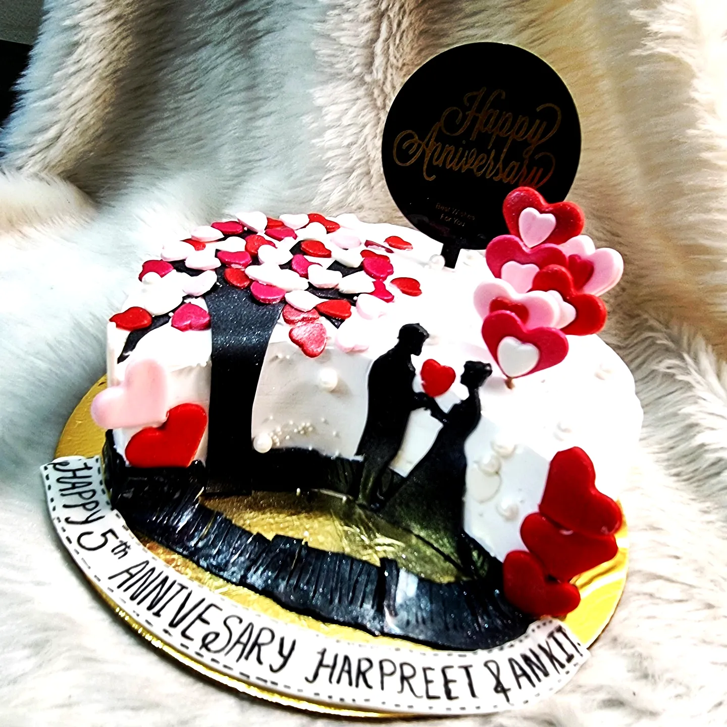 Whimsical Wedding Anniversary Cake for a Romantic Celebration