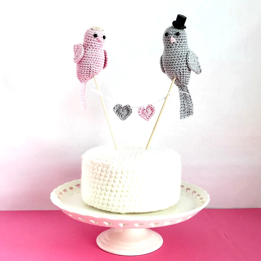 Whimsical Wedding Cake Topper for a Cozy and Colorful Celebration