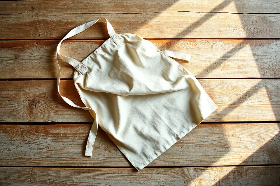 apron on rustic backdrop