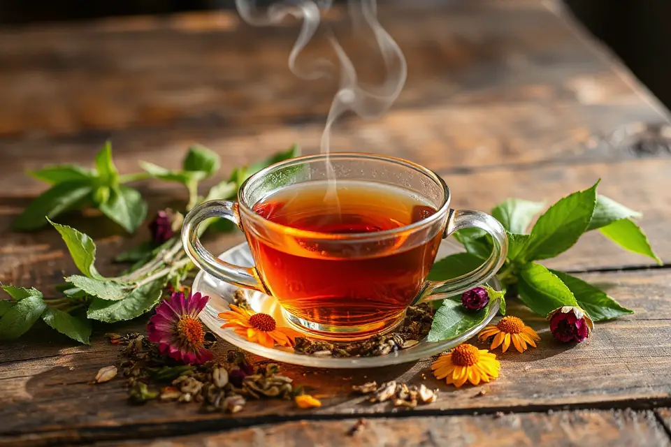 aromatic herbal tea cup