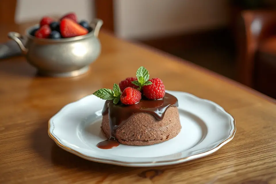 artful chocolate dessert photo