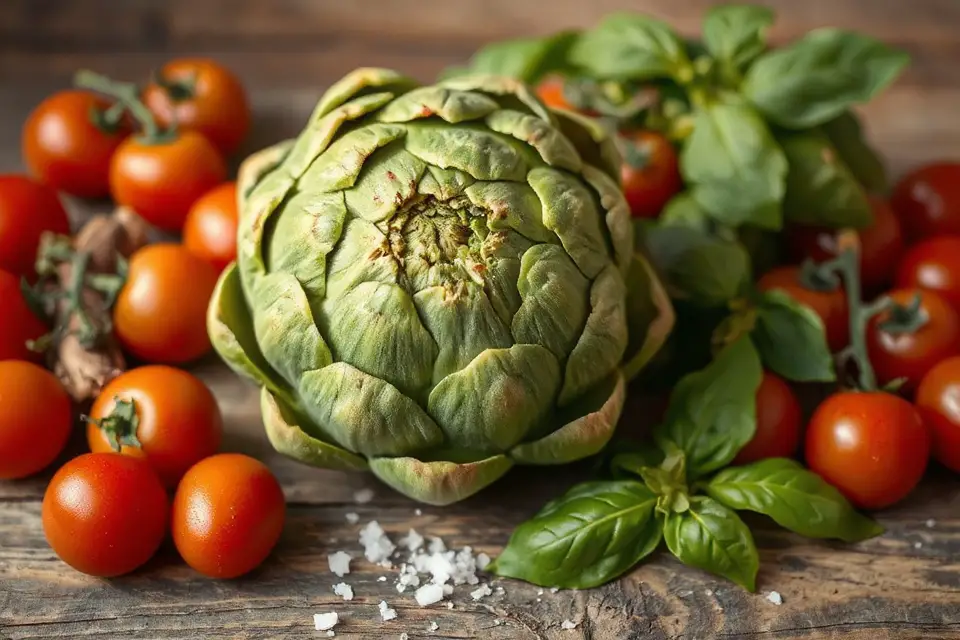 artichokes with fresh ingredients
