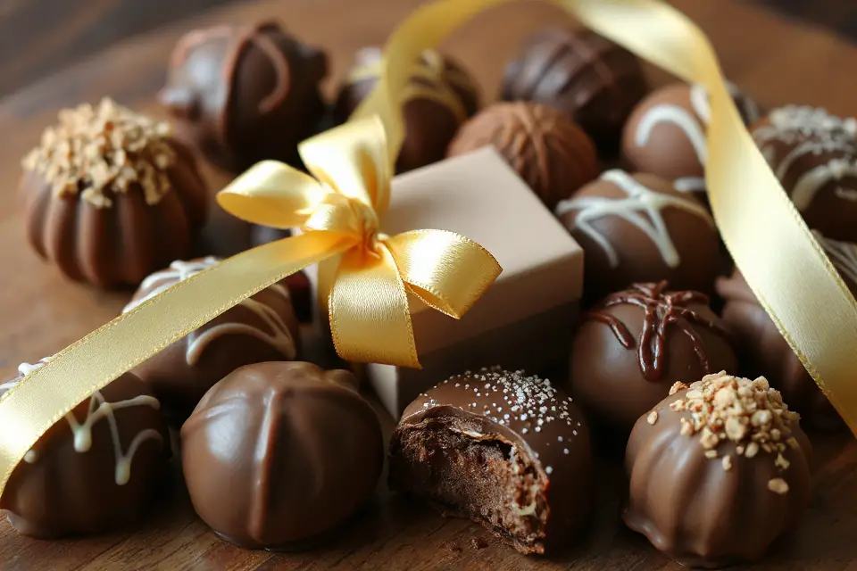artisan chocolate truffles photo