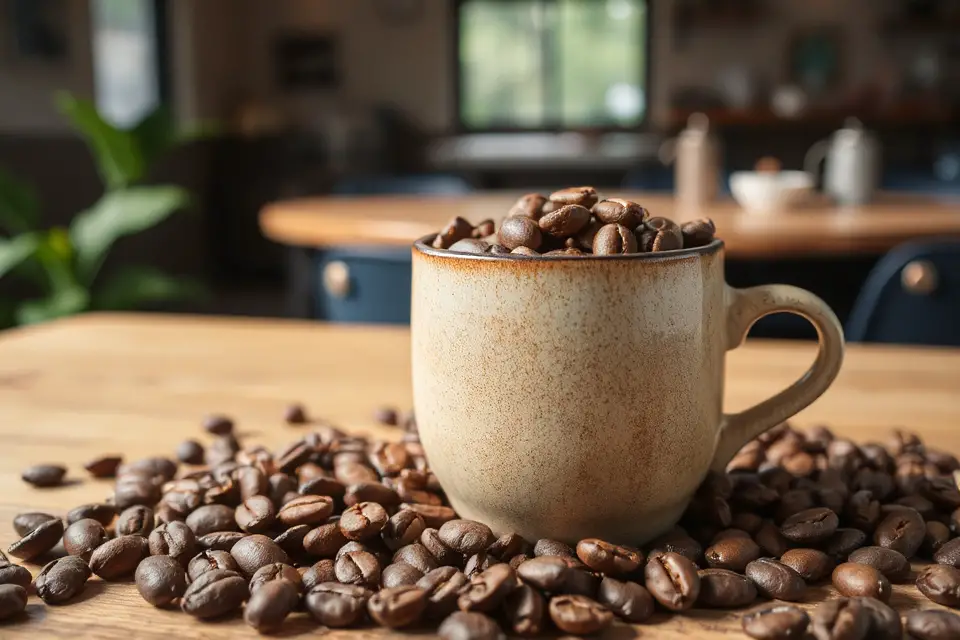 artisan coffee beans cup