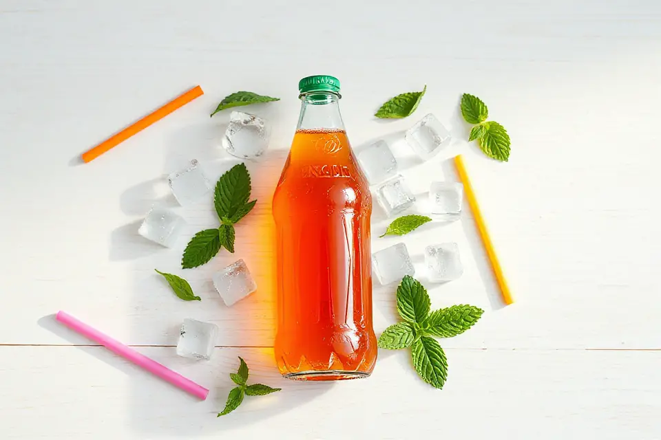 artistic flat lay soda