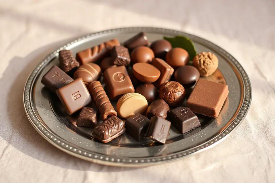 assorted chocolate bars tray