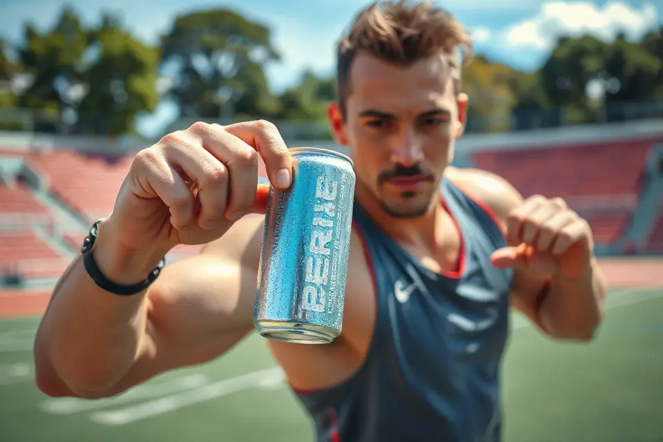 athlete enjoying energy drink
