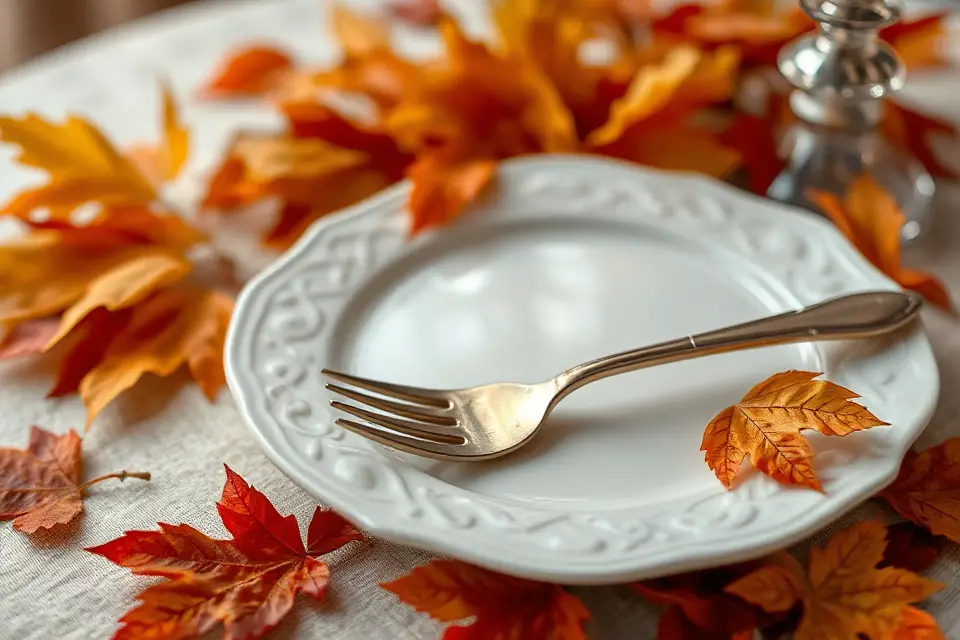 autumn themed dining setup
