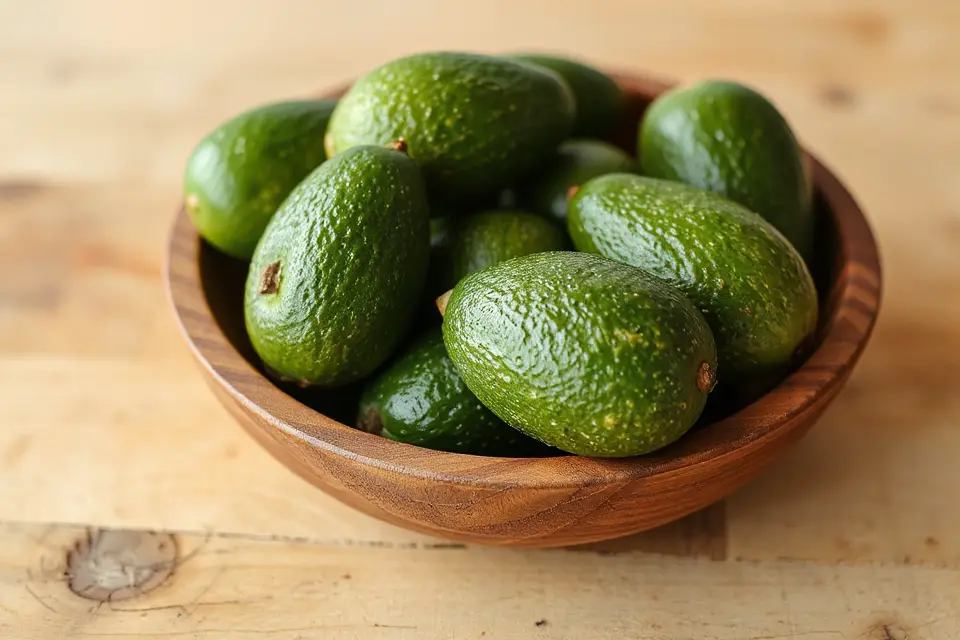 avocado in wooden bowl