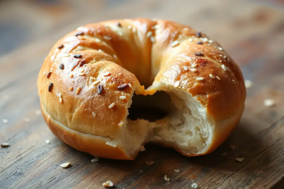 bagel with bite taken