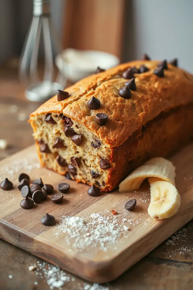 bake delicious chocolate chip banana bread