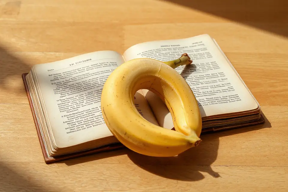 banana and vintage book