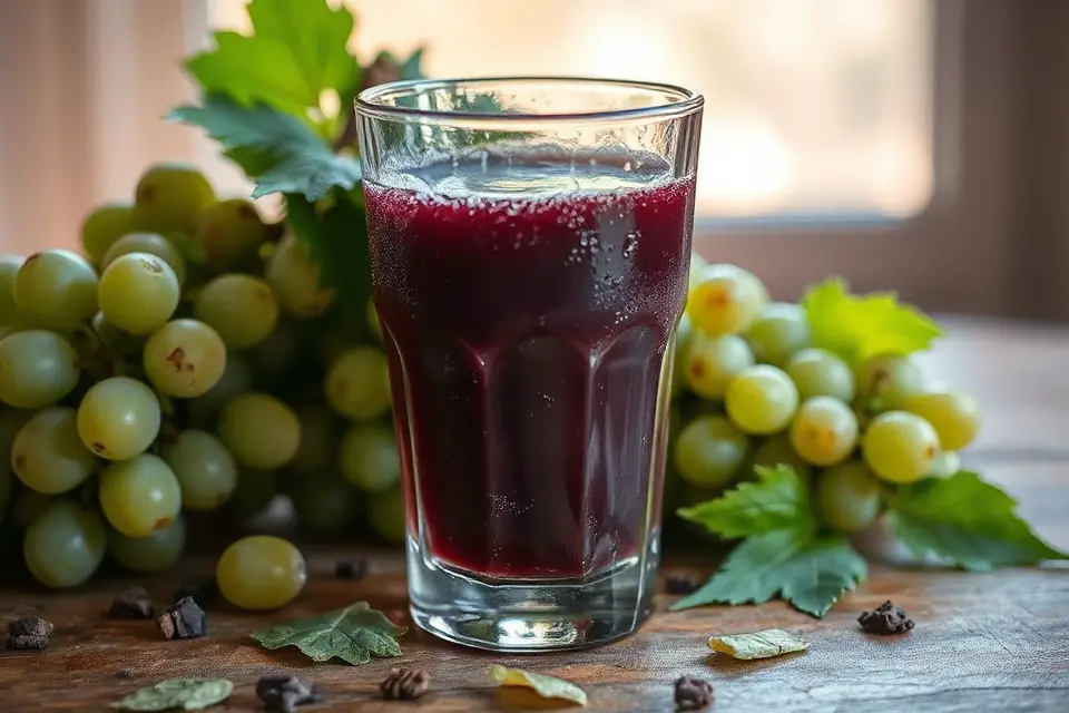 beautiful glass of grape juice