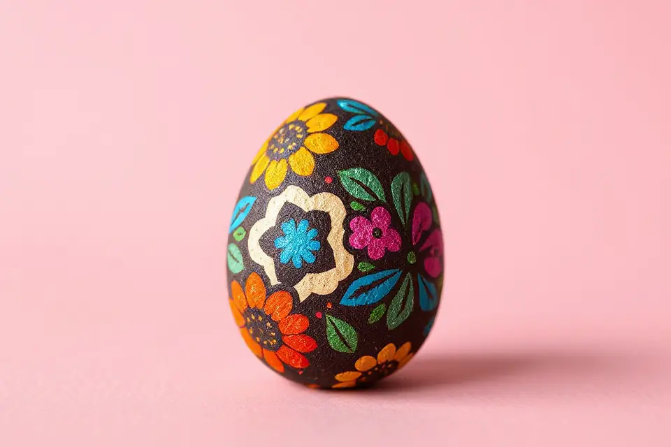 brightly decorated easter egg