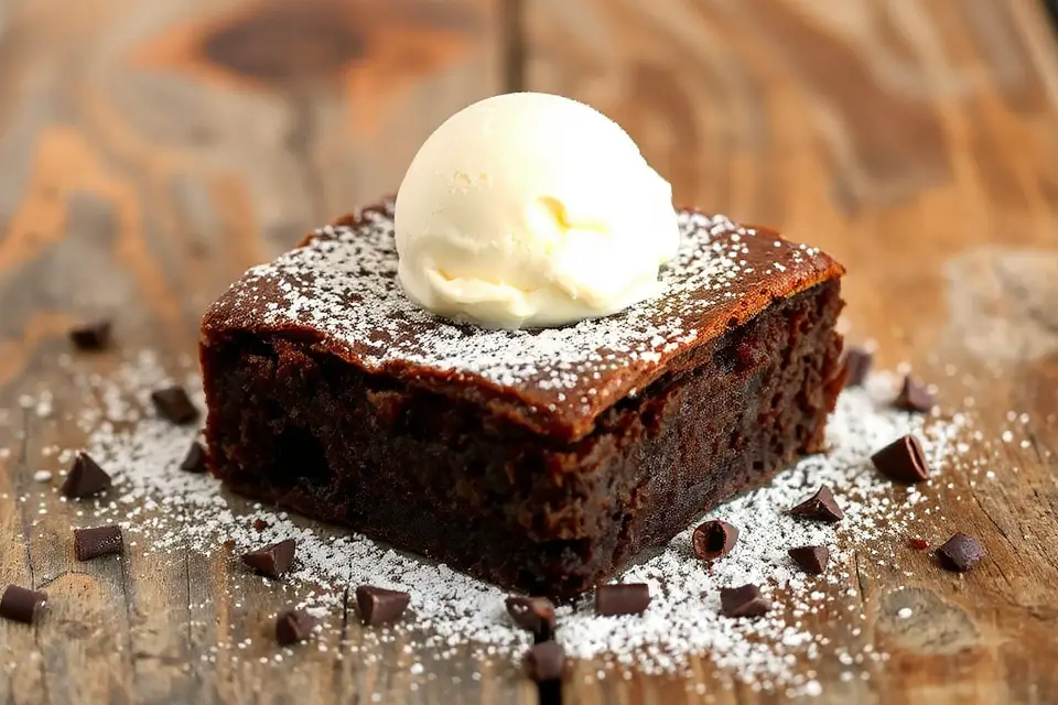 brownie and ice cream