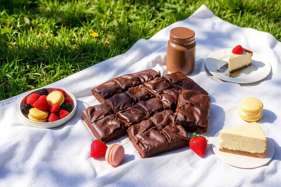 brownies picnic dessert spread
