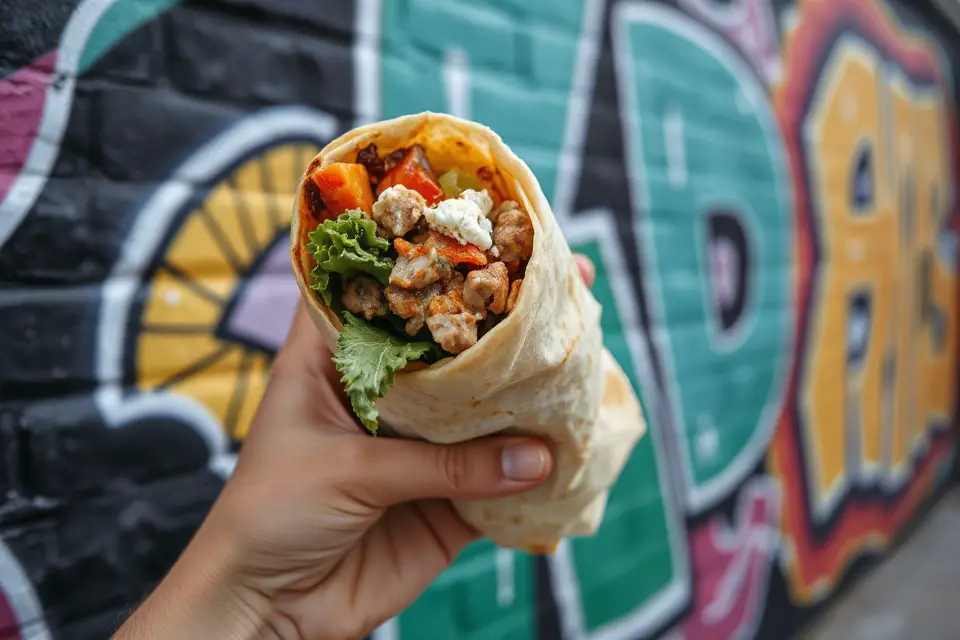 burrito hand street mural