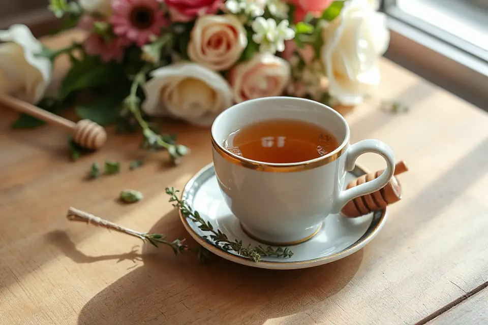 calming herbal tea cup