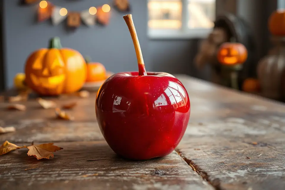 candy apple rustic table