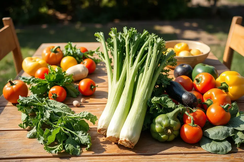 celery on picnic table