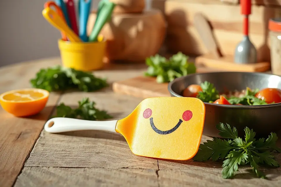 cheerful emoji spatula photo