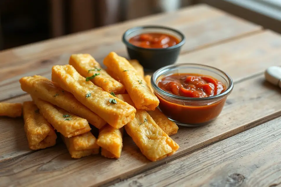 cheese sticks on wood